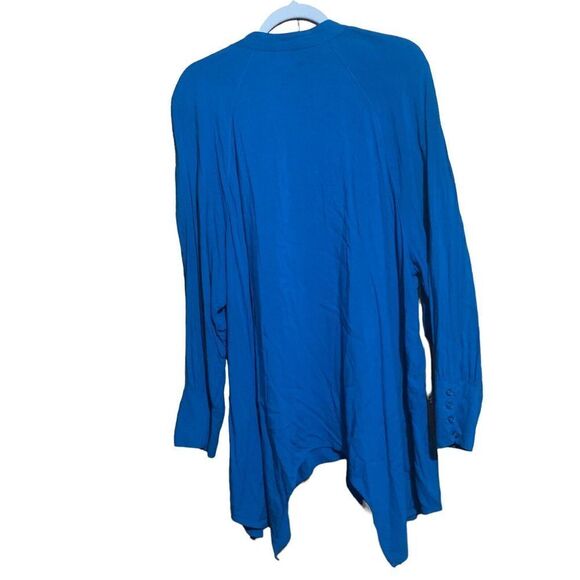 Avenue Womens Plus Size 22 24 Blue Asymmetrical Tunic Top Blouse - Picture 5 of 8